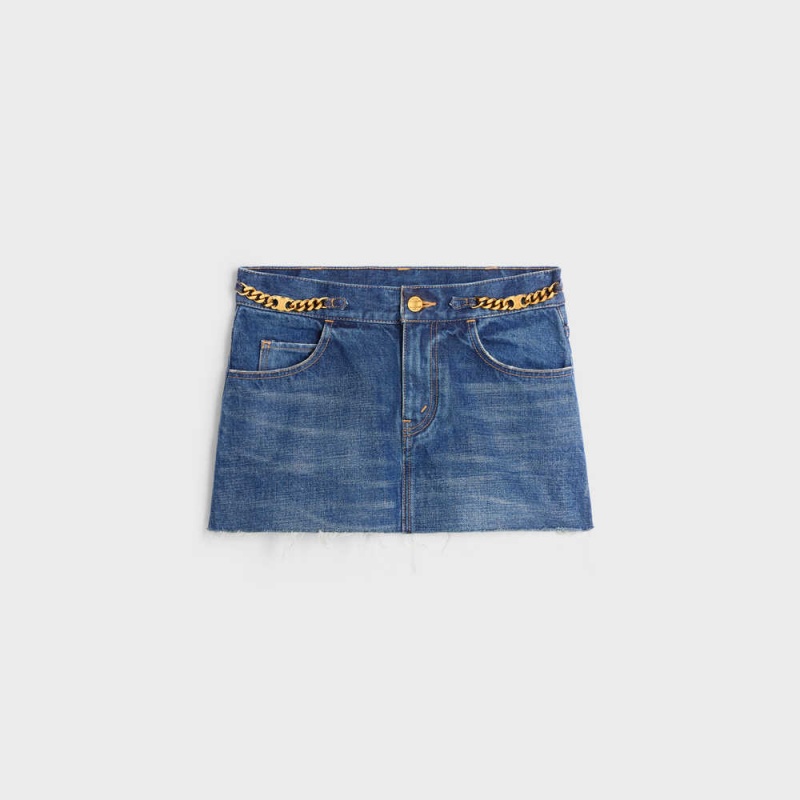 Celine mini in clean dark union wash denim Skirts CLEAN DARK UNION WASH | CL-592883