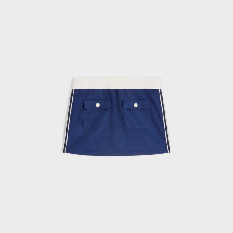 Celine mini in texturized jersey Skirts NAVY/OFF WHITE | CL-592884