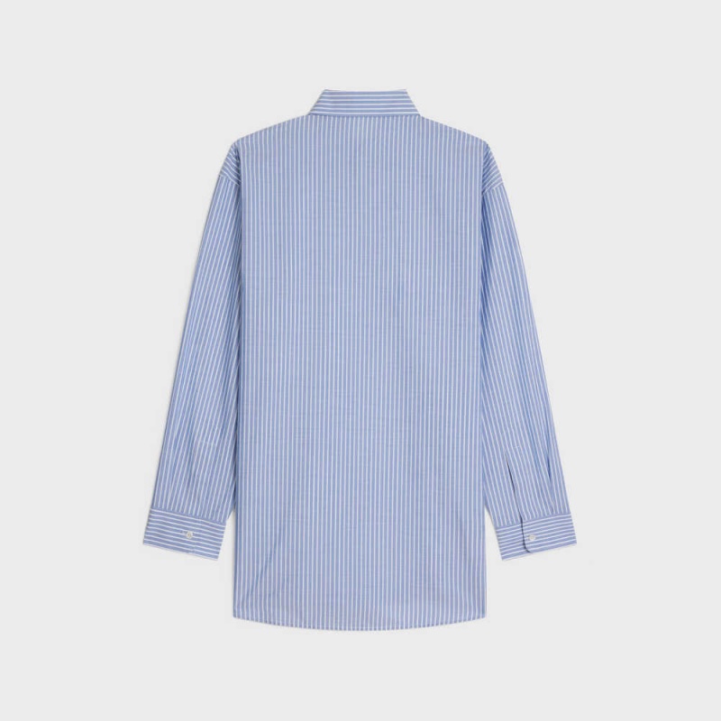 Celine oversized in striped cotton Shirts BLEU/BLANC | CL-592828