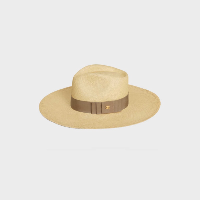 Celine pANAMA in straw Hat Natural / Chestnut | CL-592345