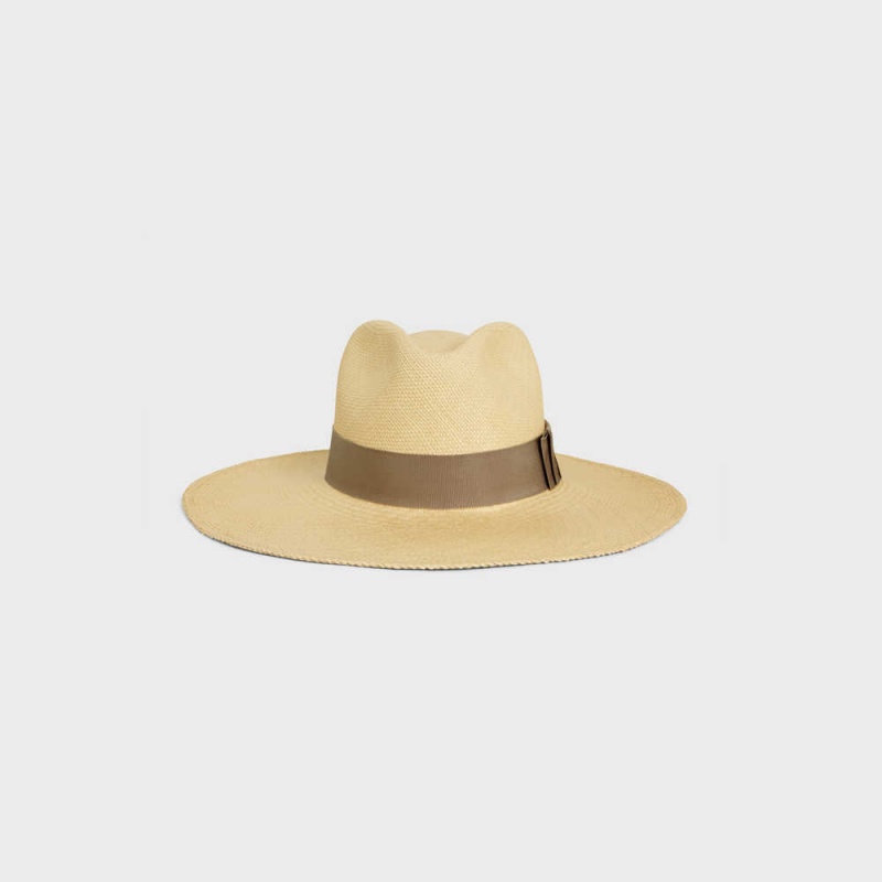 Celine pANAMA in straw Hat Natural / Chestnut | CL-592345