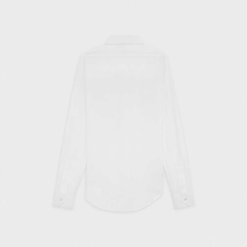 Celine skinny in cotton poplin Shirts White | CL-592180