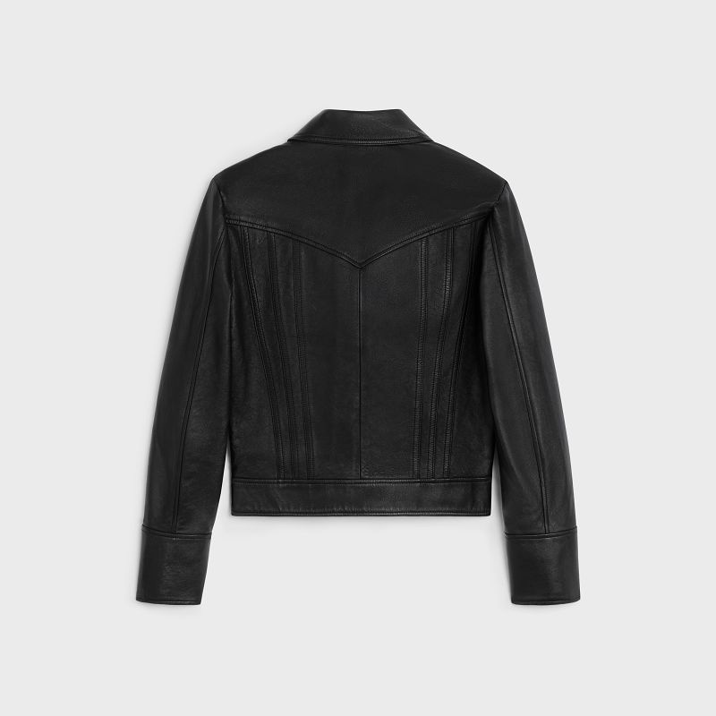 Celine straight blouson in soft Leather Black | CL-591919