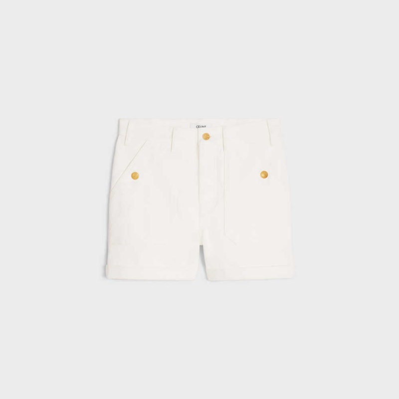 Celine suzanne in optic wash denim Shorts OPTIC WHITE WASH | CL-592746