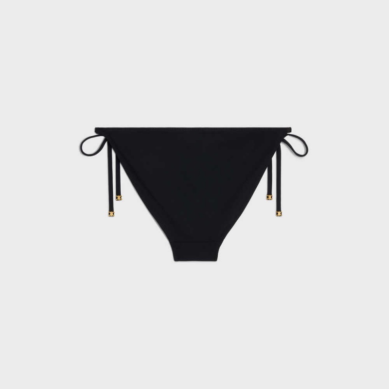 Celine triomphe bottom in matte jersey Swimwear Black | CL-592764