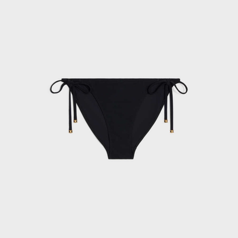 Celine triomphe bottom in matte jersey Swimwear Black | CL-592764