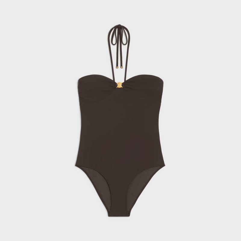 Celine triomphe in jersey Swimwear Brun | CL-592762