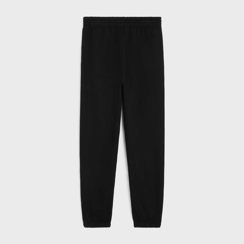 Celine triomphe track in cotton and cashmere Pants Black / white | CL-592032