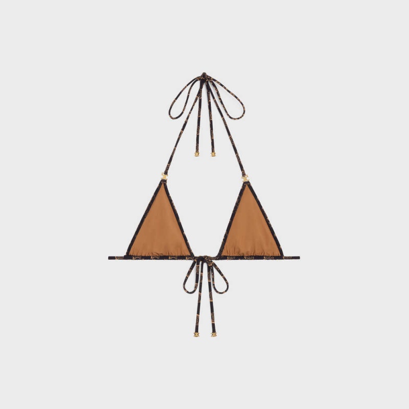 Celine triomphe triangle in matte jersey Lingerie Toffee / Brown | CL-592765