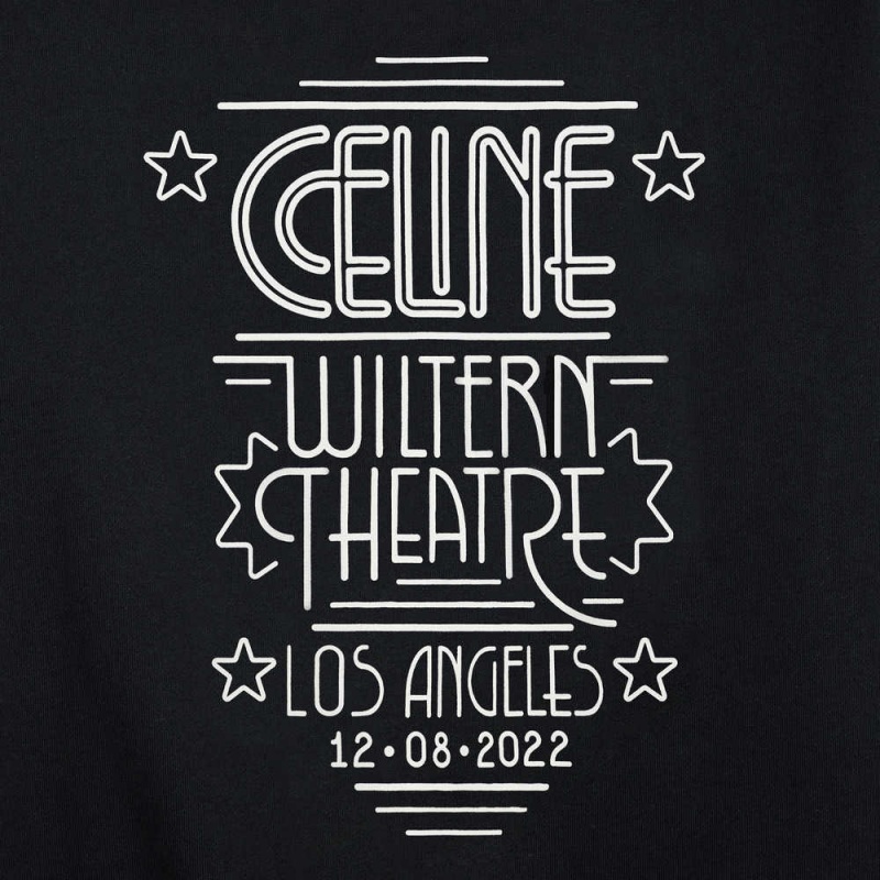 Celine wiltern hoodie in cotton fleece Sweatshirts Black / white | CL-592802