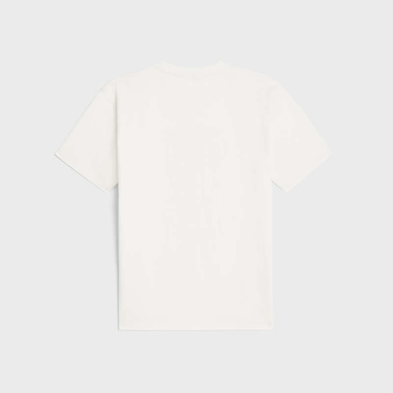 Celine wiltern in cotton jersey T-shirts dirty white/ black | CL-592121