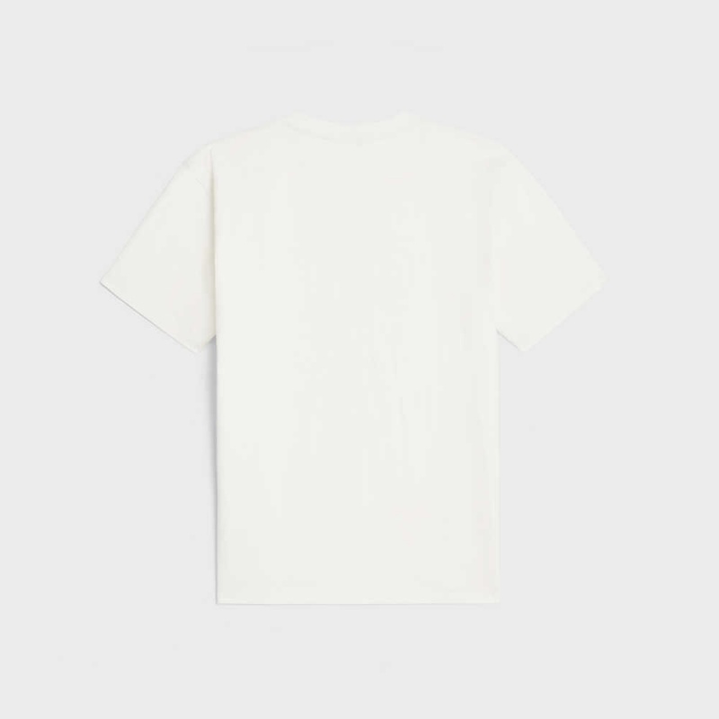 Celine wiltern in cotton jersey T-shirts dirty white/ black | CL-592786