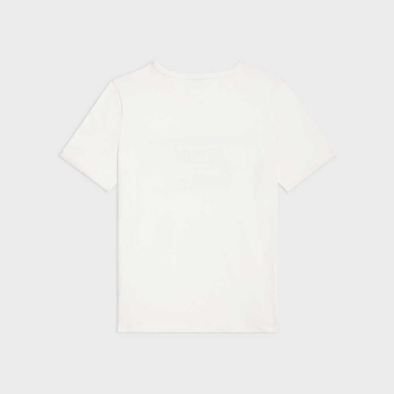 Celine wiltern in cotton jersey T-shirts dirty white/ black | CL-592773