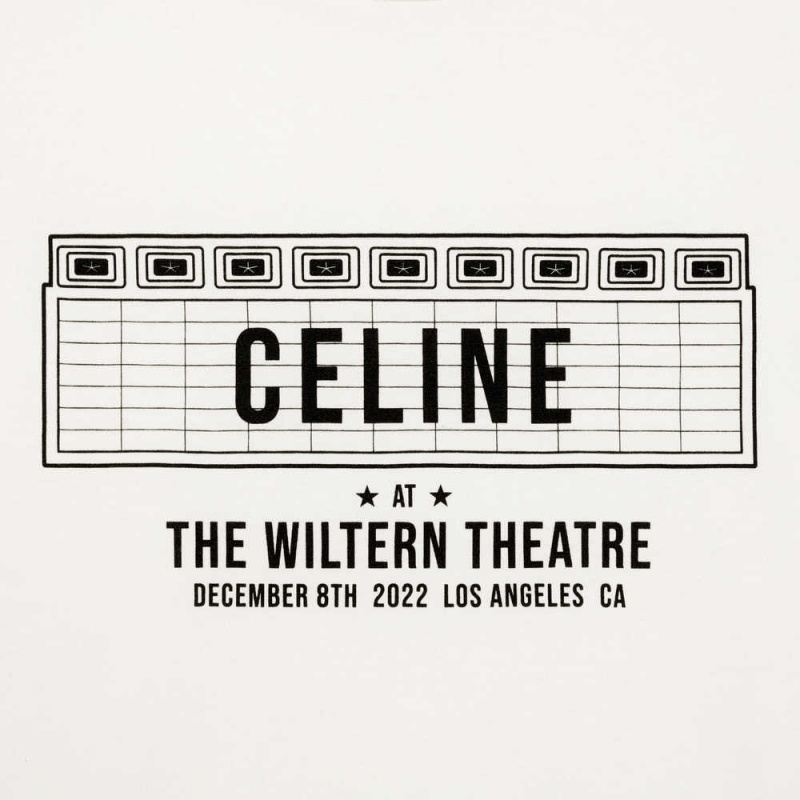 Celine wiltern in cotton jersey T-shirts dirty white/ black | CL-592773