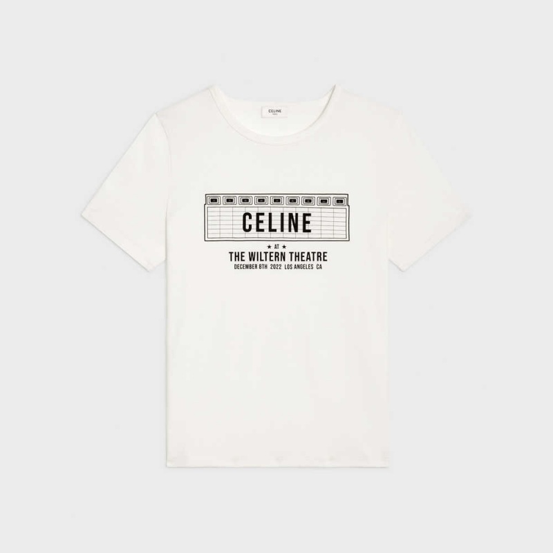 Celine wiltern in cotton jersey T-shirts dirty white/ black | CL-592773