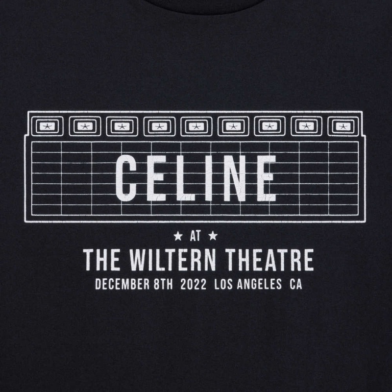 Celine wiltern in cotton jersey T-shirts Black / white | CL-592772