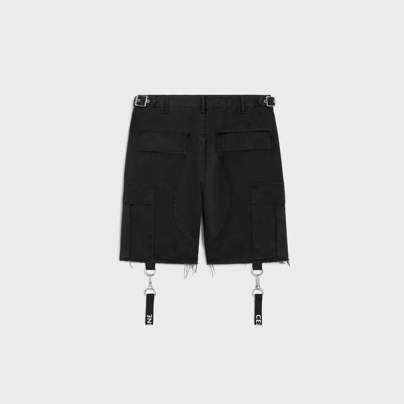 Celine with celine straps in cotton Shorts Black | CL-592066