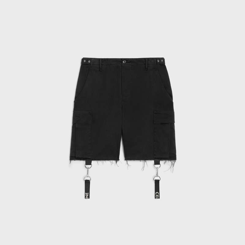 Celine with celine straps in cotton Shorts Black | CL-592066