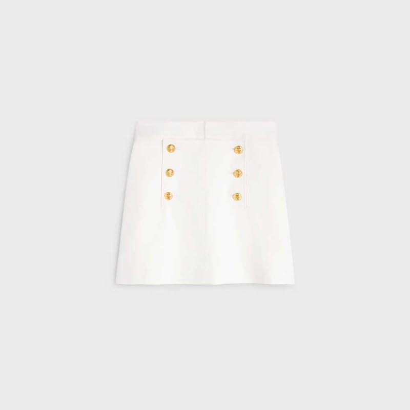 Celine yachting trapeze mini in cotton twill Skirts White | CL-592868